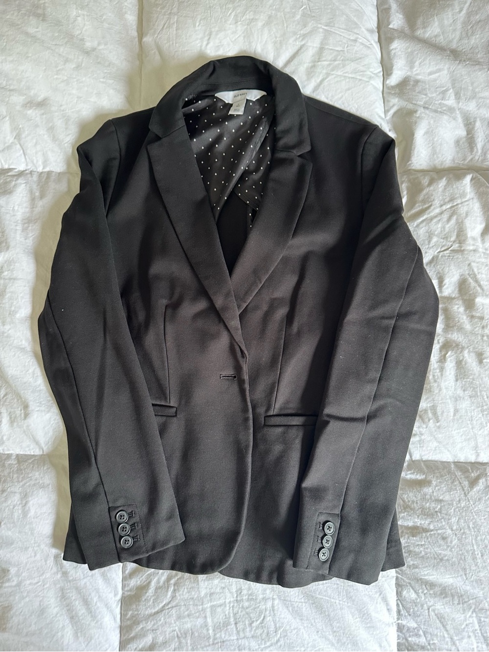 TALL Old Navy Black Women's Ponte Single-Button Blazer